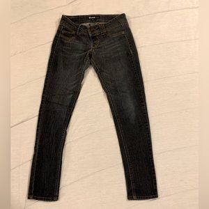 Rewind Jeans sz 3, low rise skinny stretch, grey wash, 29.5 inseam